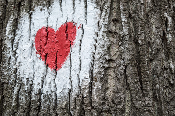 Hiking Mark White Circle And Red Heart