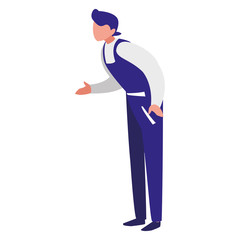 mechanic worker with overalls character