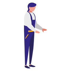 mechanic worker with overalls character