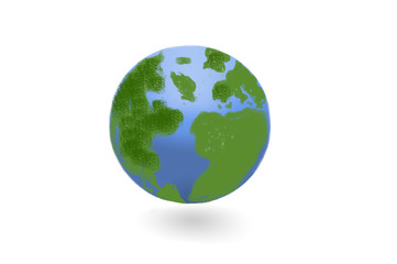 Earth globe on a white background - earth day