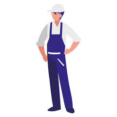 mechanic worker with overalls character