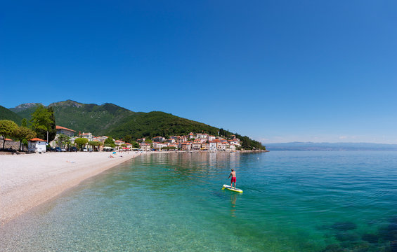 Croatia, Istria, Adria, Kvarner Gulf, Moscenicka Draga, beach