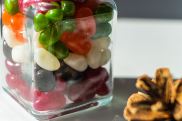 Cute candy jar and pine cone