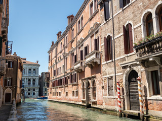 Fototapeta na wymiar Venice, Italy - June 2018 : Venice streets view, architecture details.