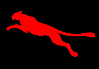 Tiger. Vector illustration of a big tiger jumping