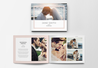 Photo Album Layout with Pastel Pink Accents