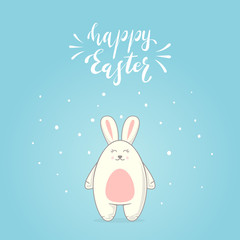 Happy Easter and Cute Bunny