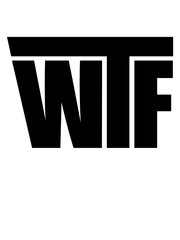 Obraz premium text cool wtf buchstaben logo what the fuck was zum teufel zur hölle lustig verrückt design