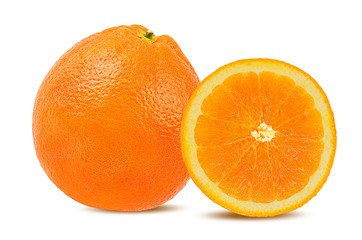 Juicy orange isolated on white background with clipping path