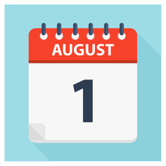August 1 -  Calendar Icon - Calendar design template