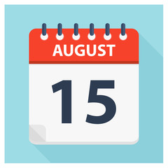 August 15 -  Calendar Icon - Calendar design template