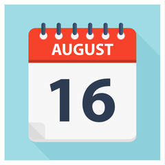 August 16 -  Calendar Icon - Calendar design template