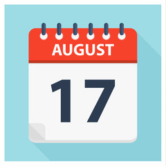 August 17 -  Calendar Icon - Calendar design template