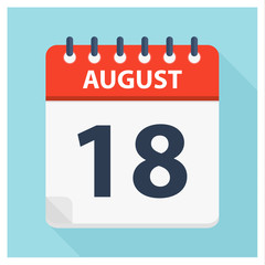 August 18 -  Calendar Icon - Calendar design template