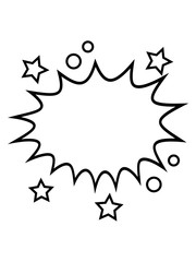 sterne kampf explosion sprechblase comic cartoon denkblase rahmen umrandung kontur textrahmen text schreiben zacken cool design retro logo