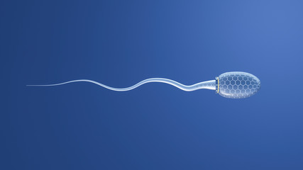 Single futuristic sperm, d rendering