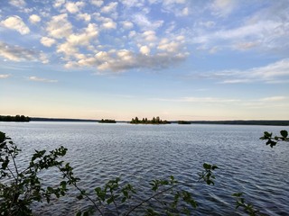 sunset on lake