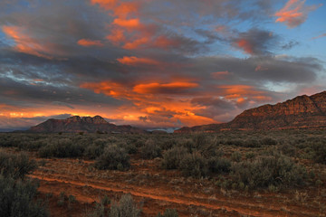 Beautiful Sunset Near St George UT