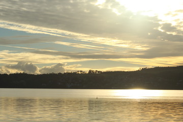 sunset on lake