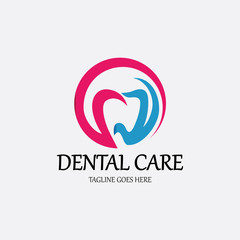 Dental care logo design template. Vector illustration
