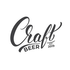 Craft beer label emblem design. Craft beer lettering.