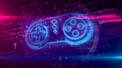 Gamepad controller hologram concept © Skórzewiak