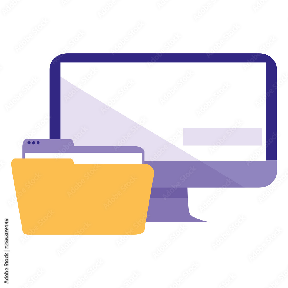 Poster desktop monitor with folder document