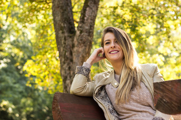 Woman sunny nature portrait