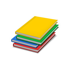 Realistic Detailed 3d Color Blank Hardcover Books Template Mockup Pile. Vector