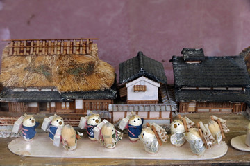 Traditional puppets made from silkworm cocoon, Kyoto, Japan