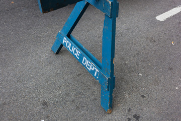 Police fence, close up