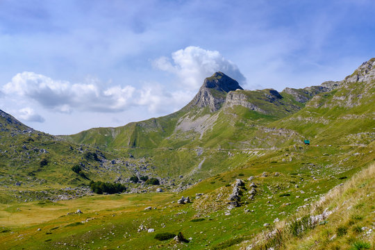 Montenegro, Durmitor National Park, Durmitor massif, mountain road, mountain Uvita Greda