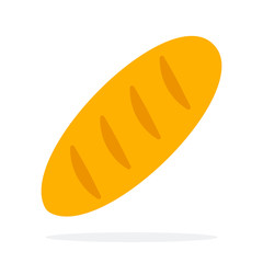 White bread vector flat material design isolated object on white background.