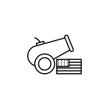 American, gun, cannon , icon. Modern American USA vector icon - Vector. Can be used for web, mobile