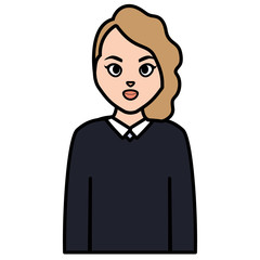 beautiful and young woman character