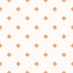 Vector minimalist floral geometric seamless pattern. White and orange color