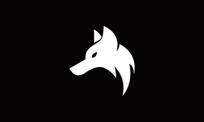 wolf face in black background