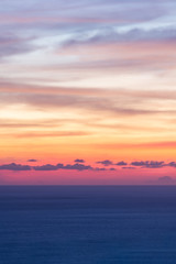 beautiful clouds sunset over the sea with dramatic 