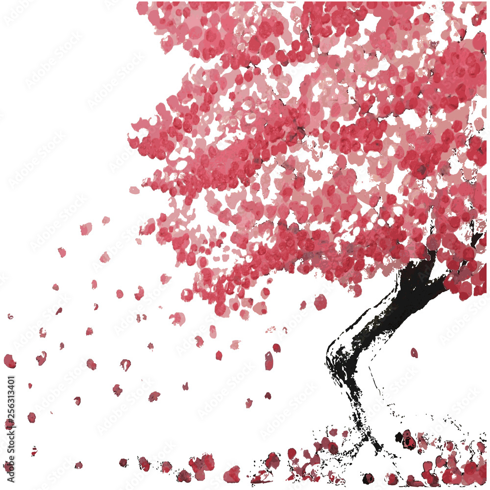 Wall mural sakura tree in bloom. cherry blossom