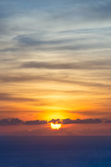 Splendid red clouds in the evening sky