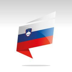 New abstract Slovenia flag origami logo icon button label vector