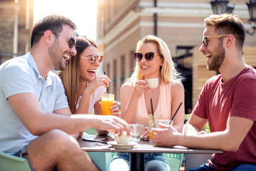 Group of friends having fun