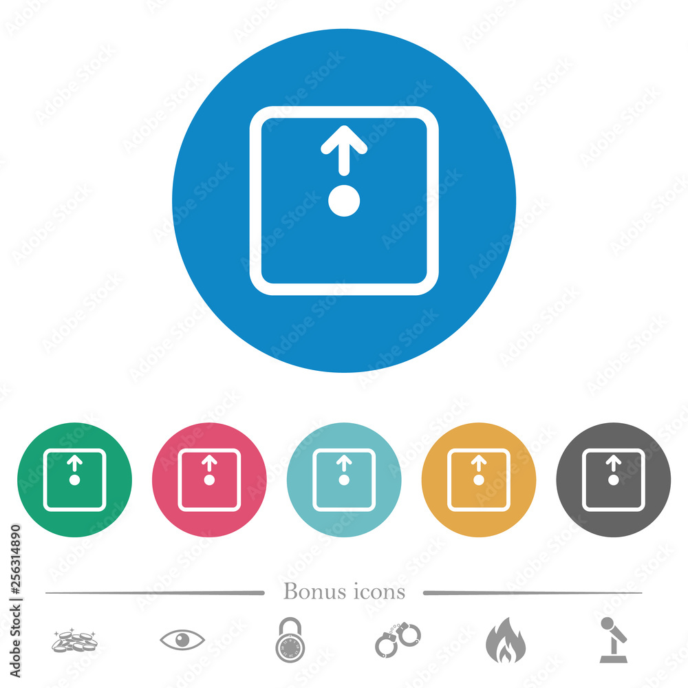 Poster move object up flat round icons