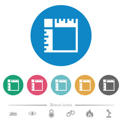 Canvas rulers flat round icons