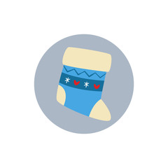 Christmas sock for gifts. Logo, icon sock. Vector illustration. EPS 10.