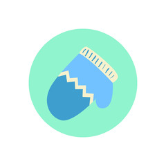 Logo, icon mitten , winter glove. White background. Vector illustration. EPS 10.