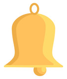 Golden bell, vector color illustration.