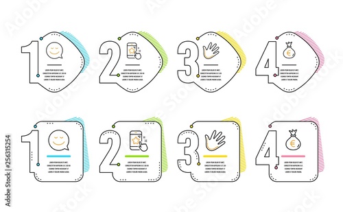 Smile Hand And Star Rating Icons Simple Set Money Bag Sign - 