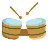 Bongo drum, vector color illustration.
