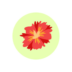 Logo, icon flower. Plant. Red flower. Vector illustration. EPS 10.